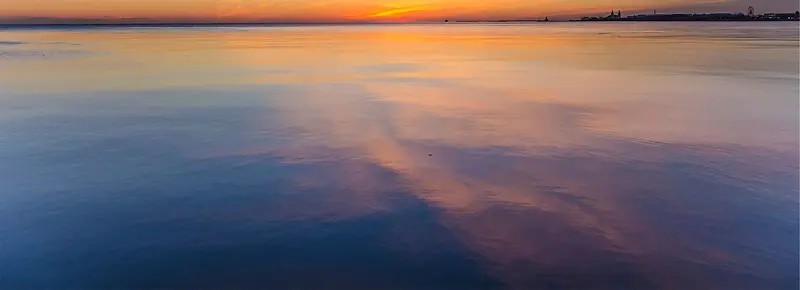 浪漫夕阳海平面背景