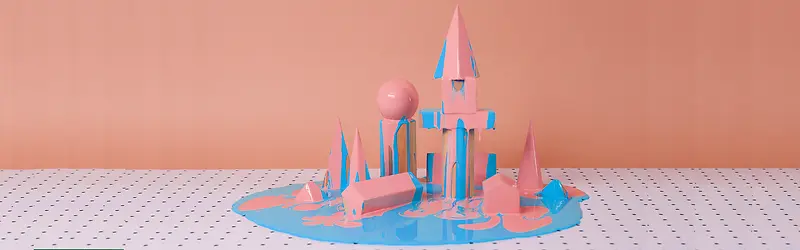 粉色系城堡背景图