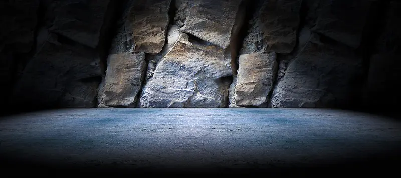 深色背景石头风景摄影平面广告