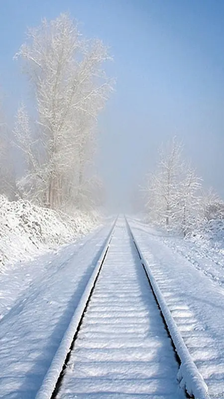 铁道雪景