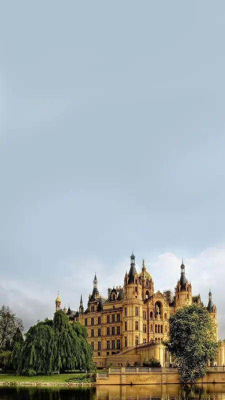 古典古堡建筑背景