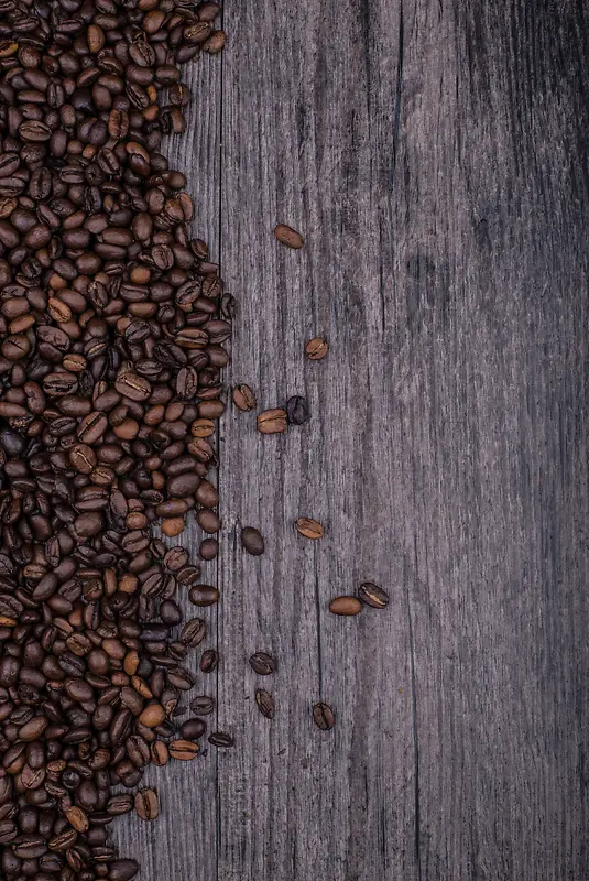 简约木质地板咖啡豆文艺咖啡厅展示背景素材