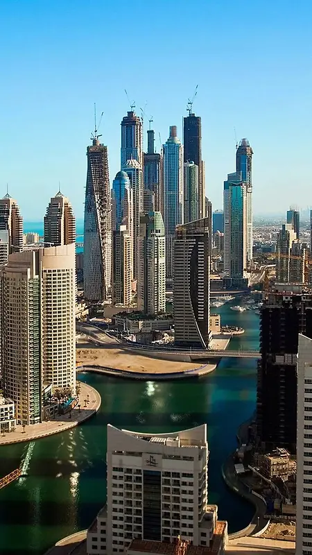 迪拜豪华城市航拍摄影H5背景