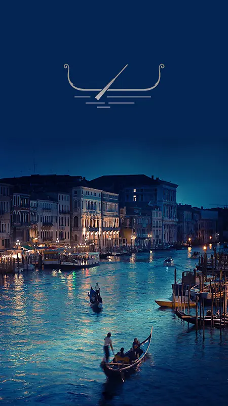 威尼斯夜景摄影H5背景素材