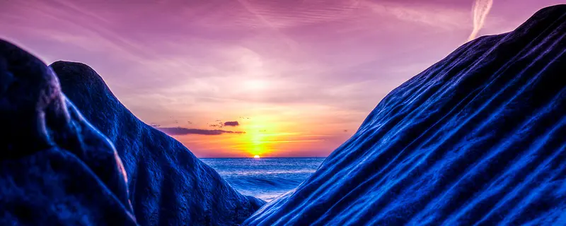 海洋夕阳背景设计素材图片下载