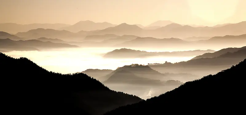 远山日落海报背景