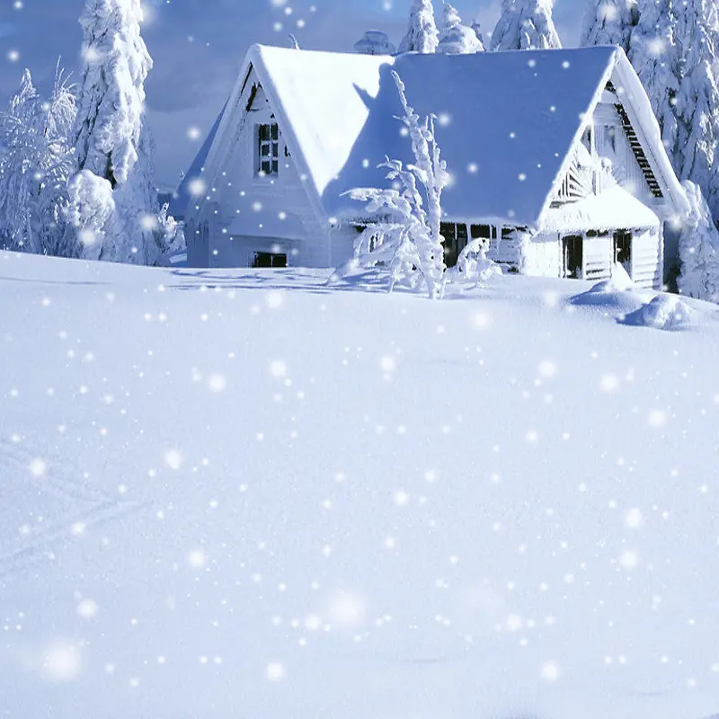 冬天雪景房子