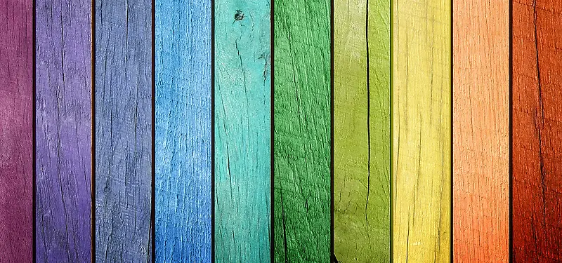 彩虹色木板背景