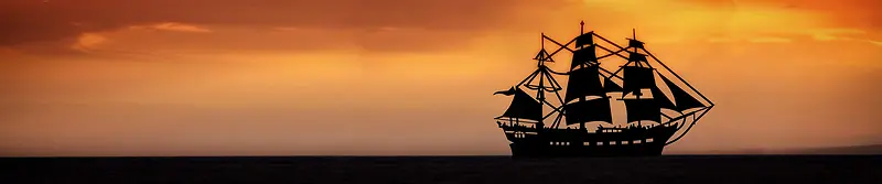 夕阳下帆船背景