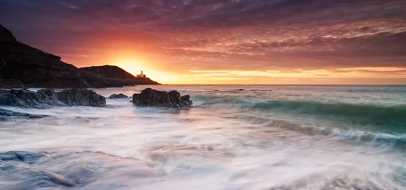 夕阳大海背景