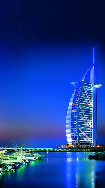 夜生活瀑布台式机迪拜h5素材背景