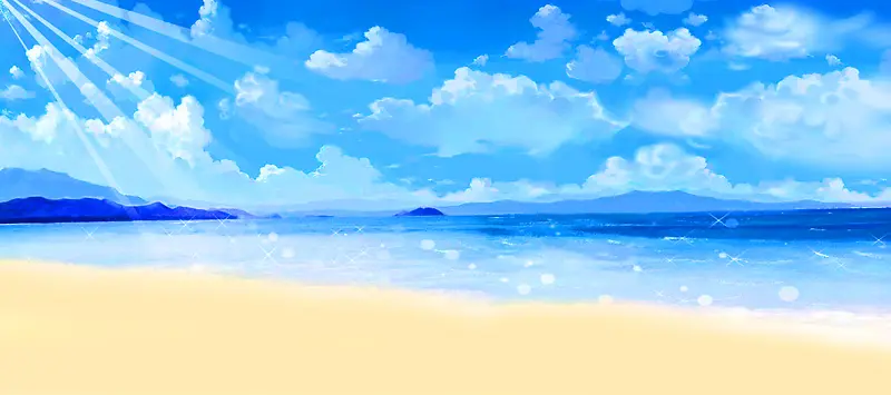 夏日海滩风景banner