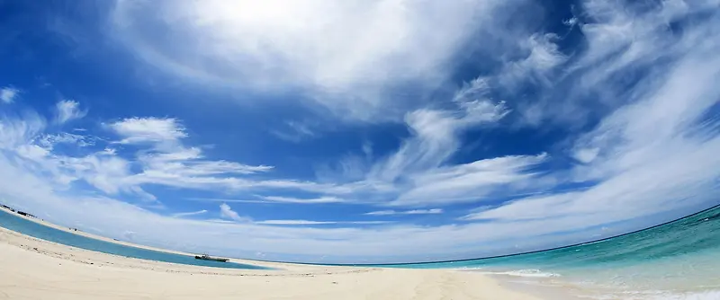 蓝天白云海滩背景