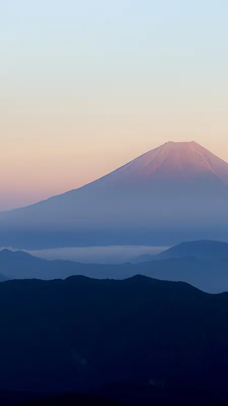 蓝天富士山H5背景素材