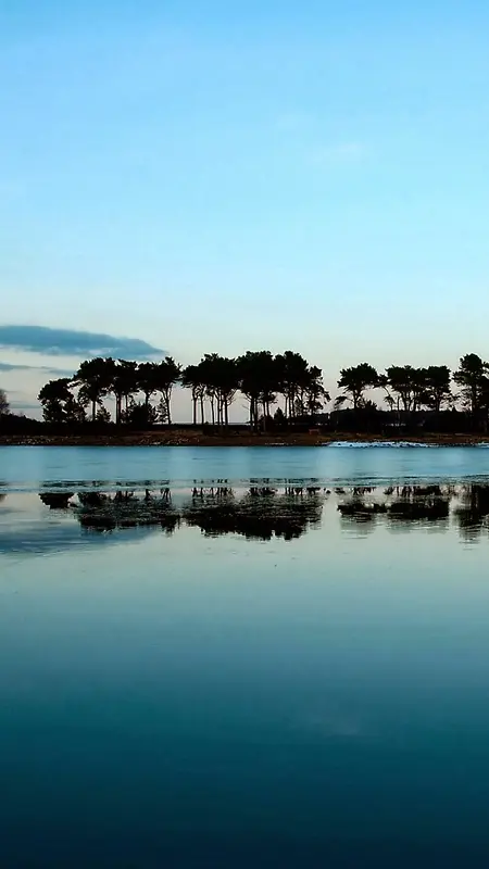 湖光风景自然手机H5背景