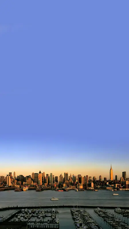 蓝色天空城市建筑H5背景