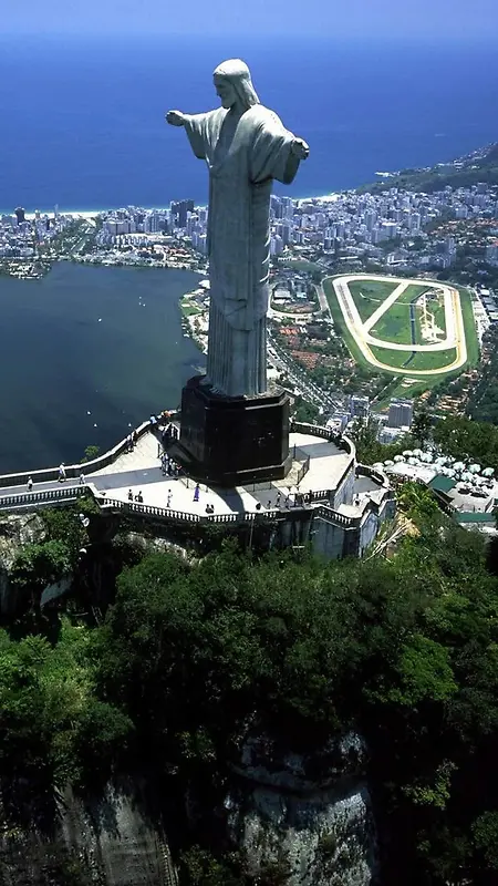 巴西城市雕塑航拍H5背景