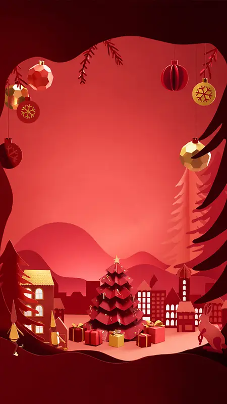狂欢红色圣诞节H5图