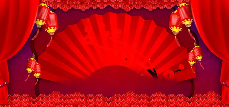 红色中国风传统节日背景