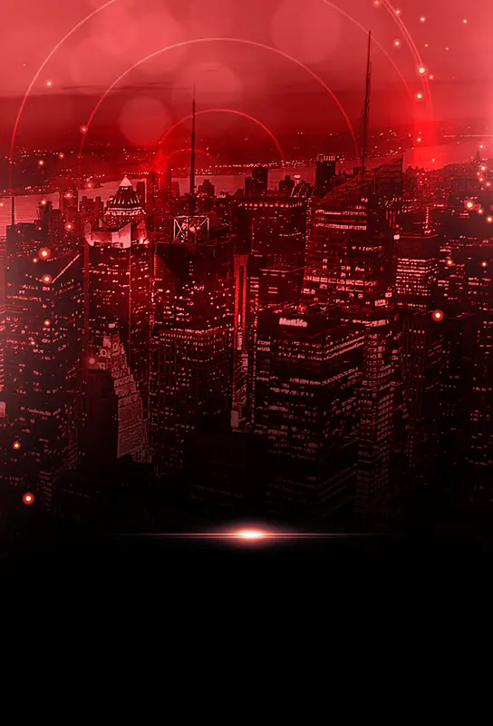 红色城市激情海报背景
