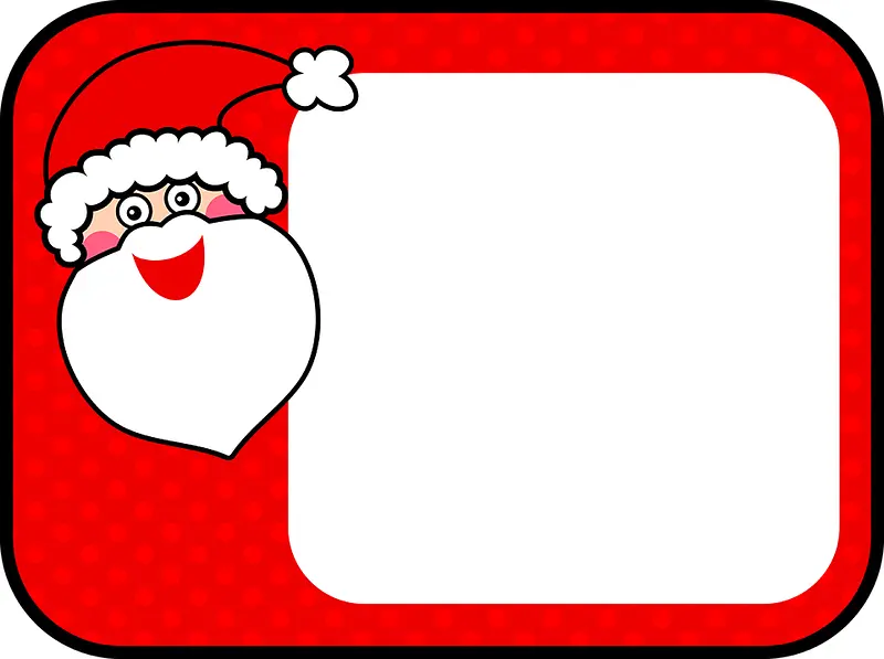 圣诞老人红色白框背景
