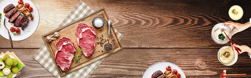 猪肉促销电商木纹质感banner