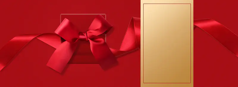 淘宝红色喜庆服装丝带促销礼品边框海报背景