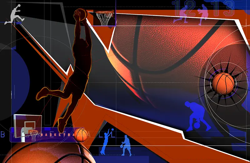 激情篮球主题海报背景素材