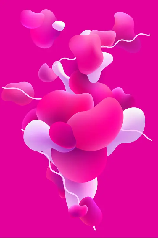 粉色立体质感流体抽象
