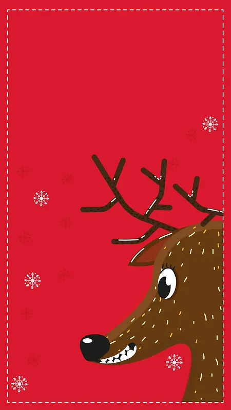 红色圣诞节小麋鹿背景