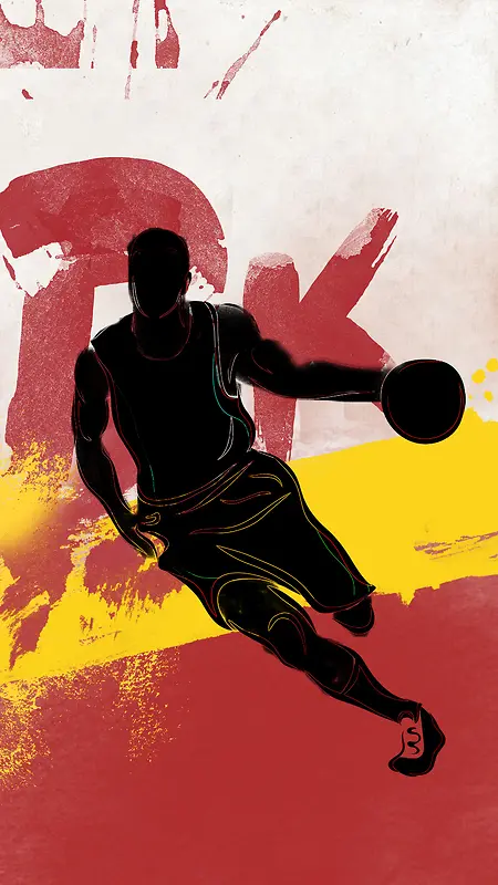 校园篮球比赛H5宣传海报背景psd下载