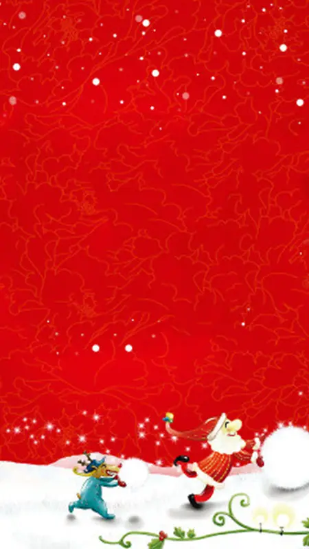 圣诞节红色花纹H5背景
