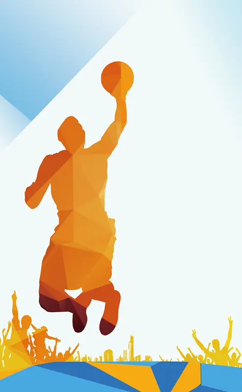篮球人物剪影海报
