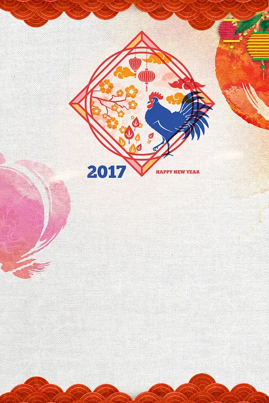 2017花框鸡年背景素材