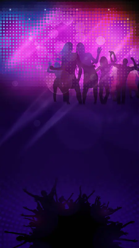紫色狂欢派对音乐盛宴psd分层H5背景
