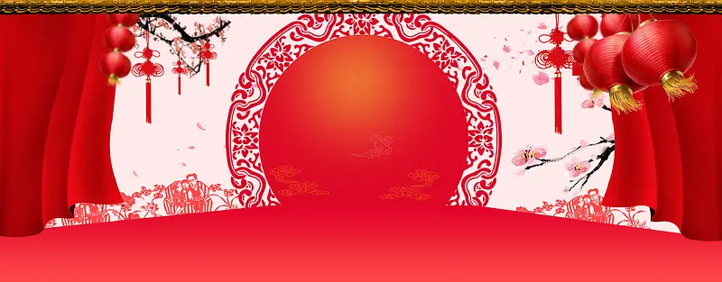 喜庆中国结红色婚庆海报背景