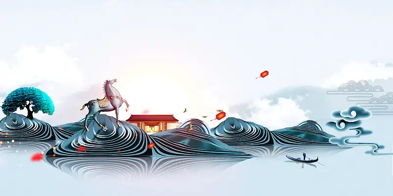 新中式地产高端地产开幕海报