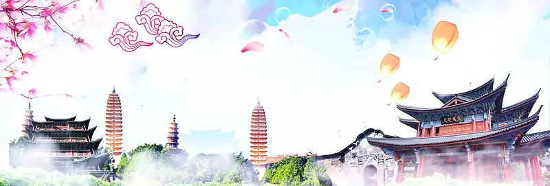 古镇中国风banner背景