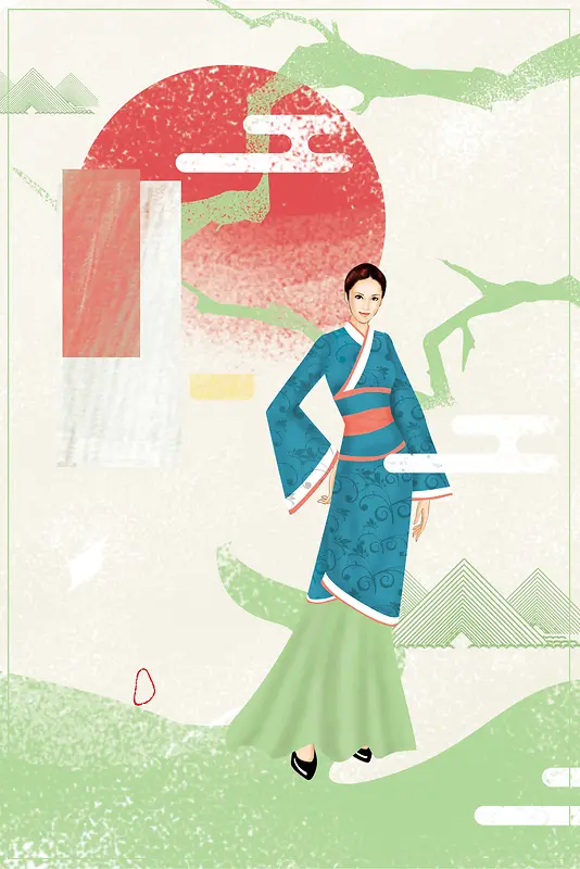 中国风传统文化汉族服装