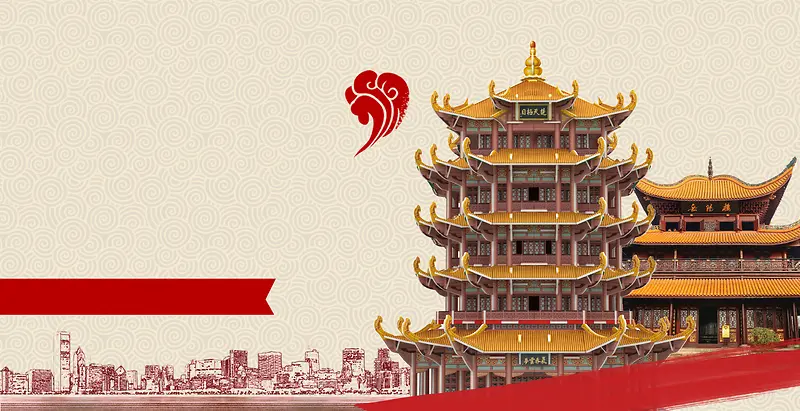 春节旅游海报背景模板