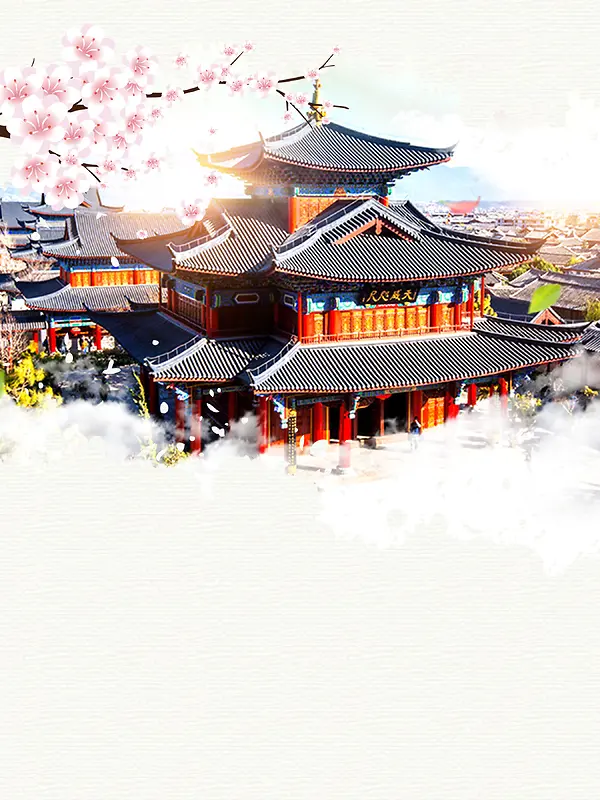 中国风传统建筑背景模板