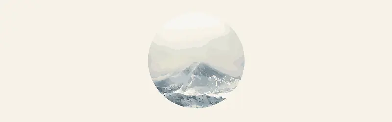 中国风圆形雪山背景