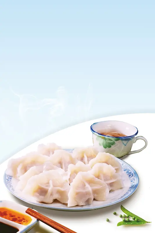 简约中国味道水饺美食背景