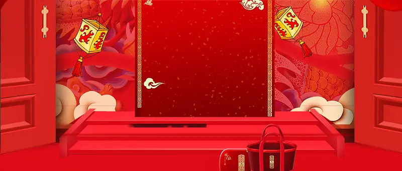 新年开门红传统红色背景
