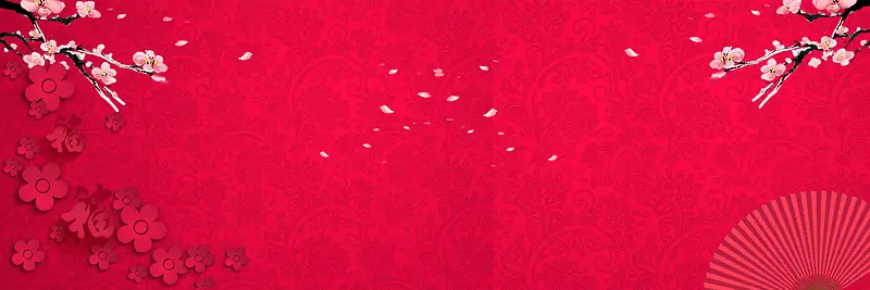 春节中国风喜庆红色电商海报背景