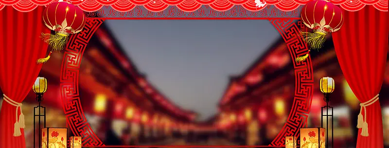 春节喜庆红色电商海报背景