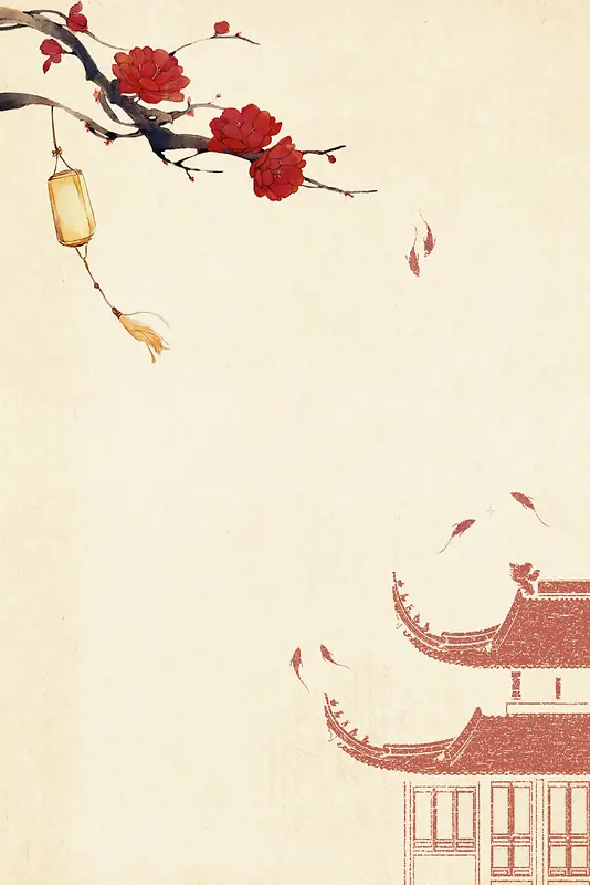 中式建筑海报背景