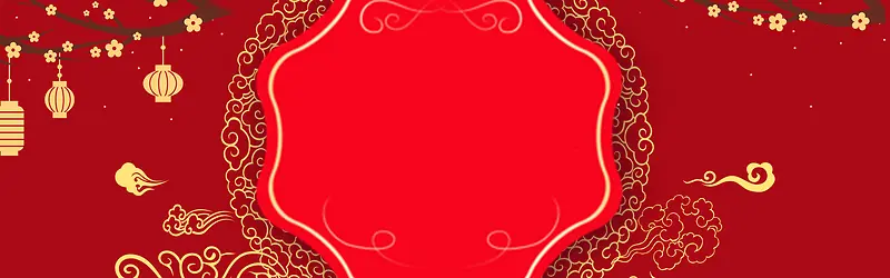 新年红色banner海报背景