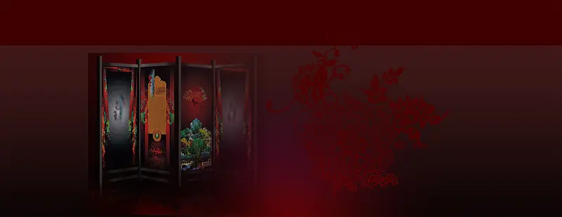 中国风屏风背景banned装饰