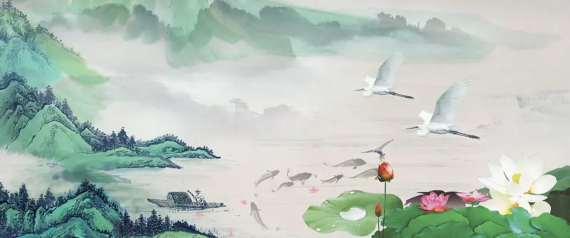 中国风荷塘月色背景背景图片素材下载_图片编号qvrmzzvv-免抠素材网